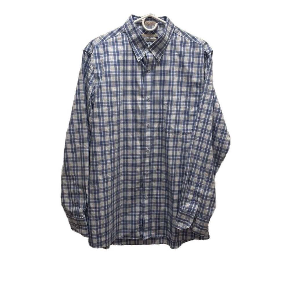 Nordstrom Men's Blue Plaid Button-Down Shirt,‎ Long Sleeve